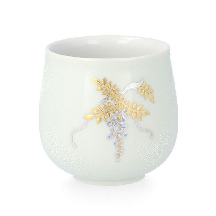 萬碗 白金盛白藤図 白粒 / 仲田錦玉 | 九谷焼専門店 陶らいふ