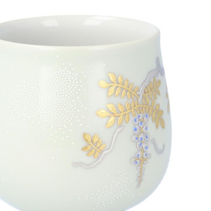 萬碗 白金盛白藤図 白粒 / 仲田錦玉 | 九谷焼専門店 陶らいふ