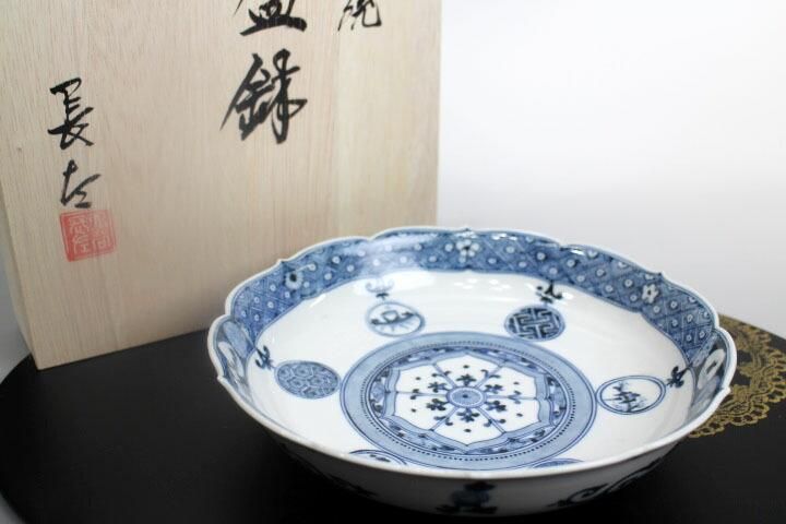 宮内庁御用窯】盛鉢 花紋祥瑞手/山本長左