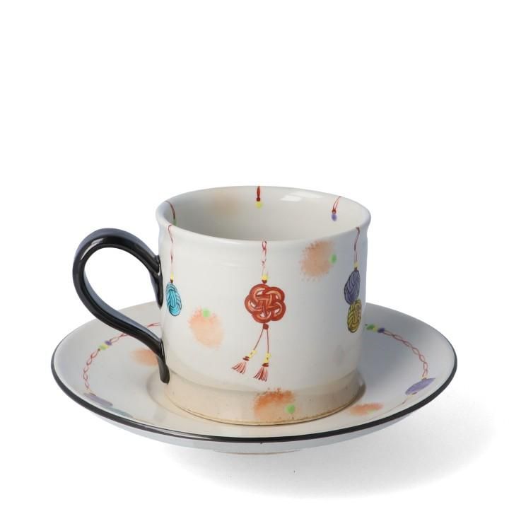 カップ＆ソーサー 水引 結 黒 / 虚空蔵窯