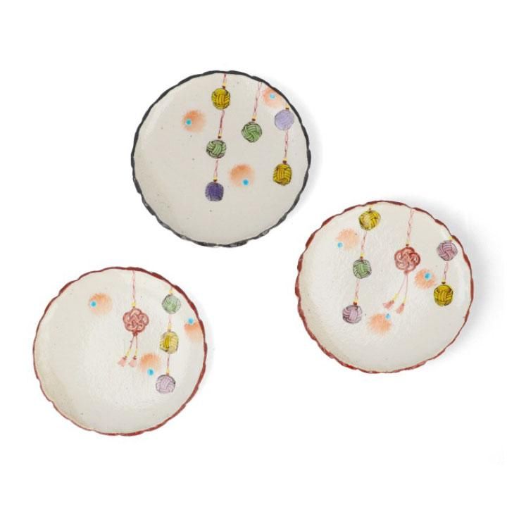 豆皿5枚セット 水引 結 / 虚空蔵窯