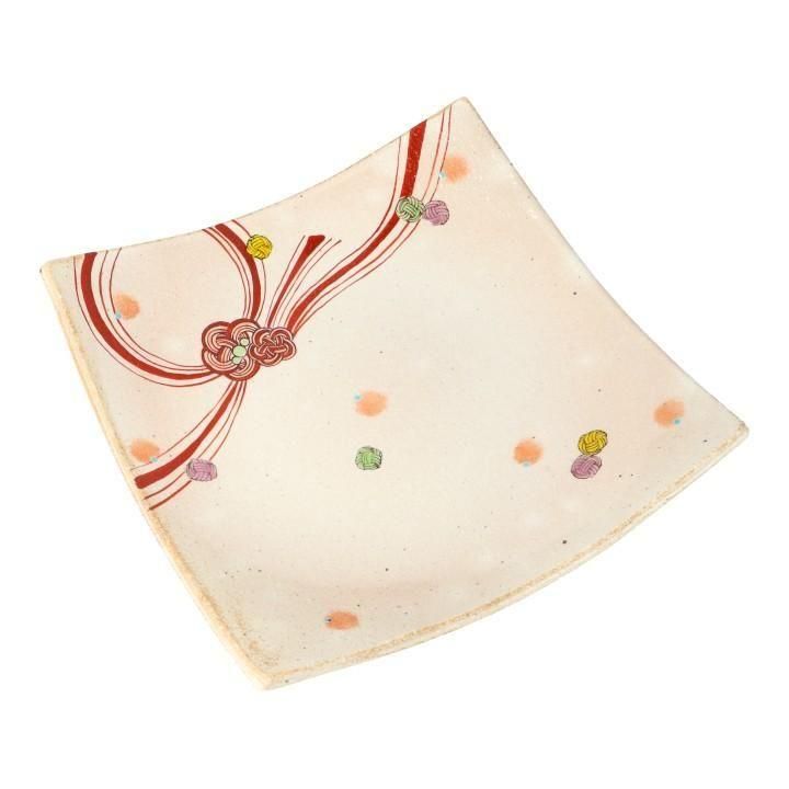 7号角皿 水引 結 / 虚空蔵窯