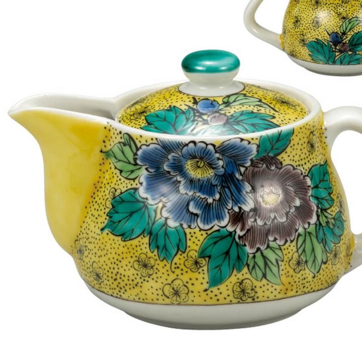 中ポット急須（磁器）新吉田屋牡丹 / 美山窯 - 和食器の通販なら九谷焼