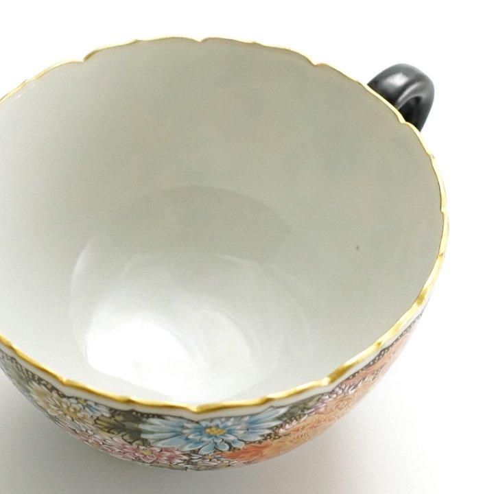 珈琲碗皿 黒金襴花詰獅子 / 山?舞蜍P | 九谷焼専門店の陶らいふ
