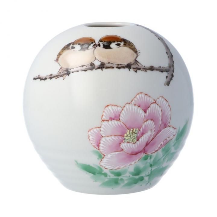 【陶額】中村陶志人　牡丹とふくら雀 陶額】中村陶志人 牡丹とふくら雀 陶額】中村陶志人 牡丹と