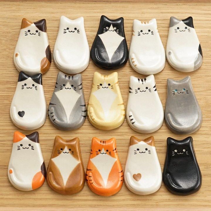 九谷焼 猫のはしおき | 遠藤絢子 - 九谷焼専門店の陶らいふ