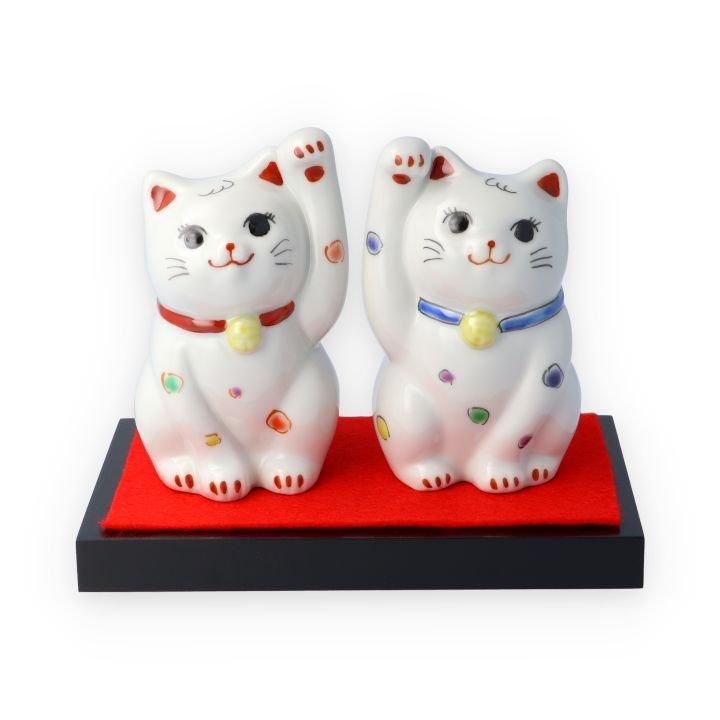 九谷焼　3.2号招き猫「花むらさき」新品・未使用 楽天市場】九谷焼 3.2号 招き猫 花むらさき 右手 k9-1526