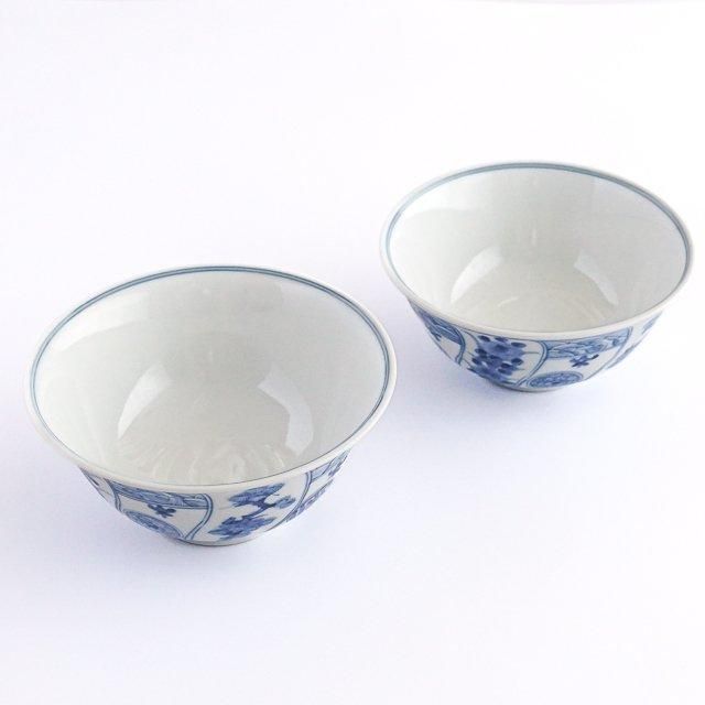 組飯碗 青華吉祥樹花紋 宮内庁御用窯 - 山本長左 | 九谷焼専門店