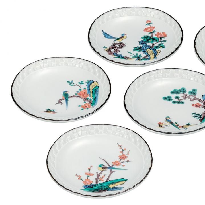 4.5号皿揃 古九谷花鳥