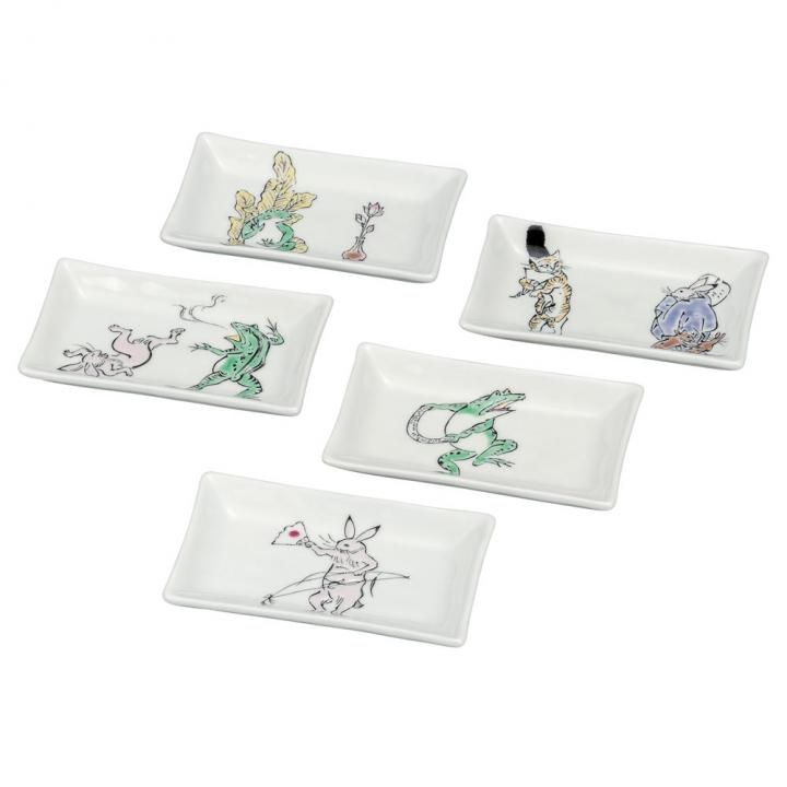 甲獣　9枚セット 4号皿揃 九谷鳥獣戯画