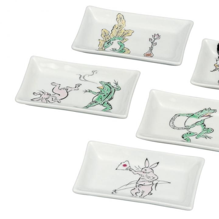 九谷焼 鳥獣戯画　スポーツ 中皿２枚セット　ショップチャンネル 九谷焼 鳥獣戯画 スポーツ 中皿2枚セット ショップチャンネル