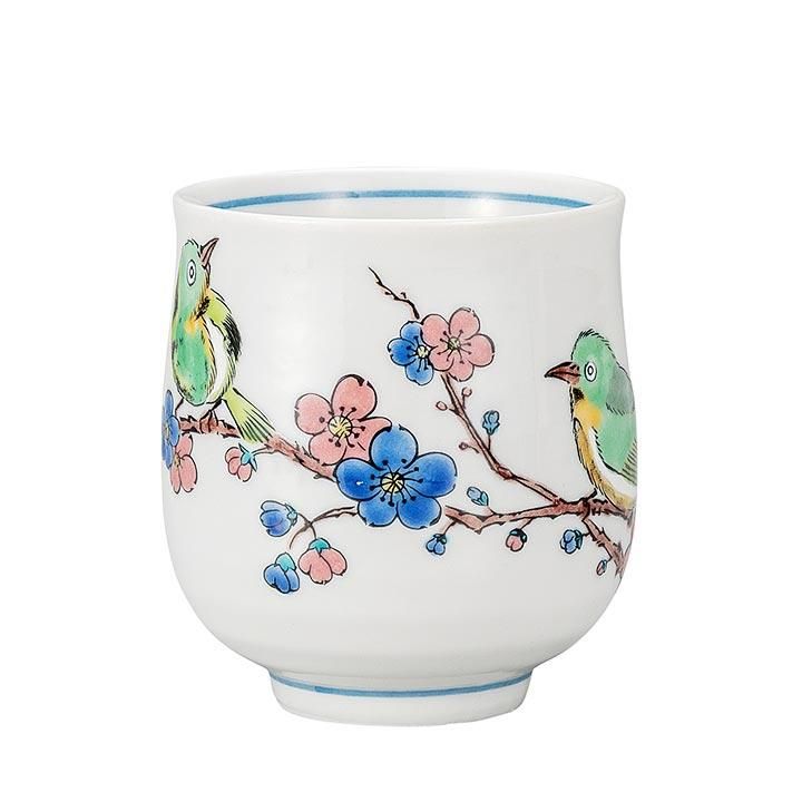 湯呑 めじろに梅