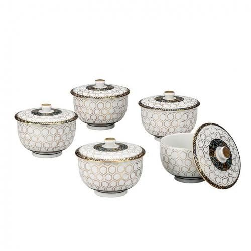 九谷焼　湯呑み　蓋付き湯呑み茶碗　蓋付汲出揃　茶器揃　茶器セット　汲出茶碗 Amazon | 九谷焼 蓋付 湯呑み 5客セット 赤網 おしゃれ 湯呑み