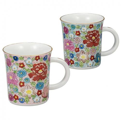 光琳窯錦山茶花マグカップ③ 光琳窯錦山茶花マグカップ③ 有田 波佐見焼 洸琳窯 染錦山茶花(赤)