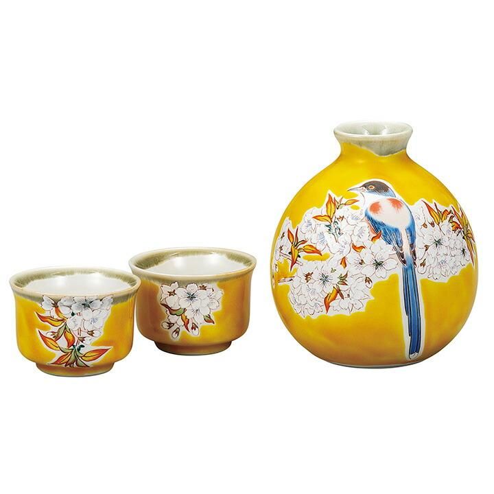 晩酌揃 吉田屋山桜に鳥