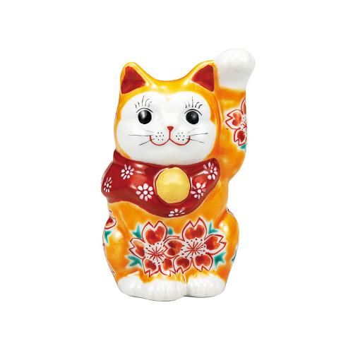 h*a様 【希少・美品】九谷焼 招き猫 眠り猫 金彩色絵 紅葉文 縁起物 骨董品 九谷焼 【LYPプレミアム会員限定クーポン】 8号招猫 紅黒花盛