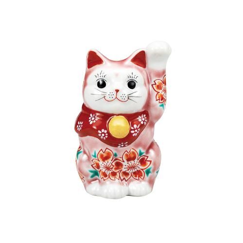 Amazon.co.jp: 招き猫 置物 九谷焼 右手 招き猫 色絵唐草 新築