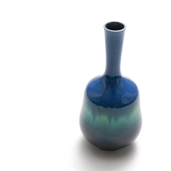 5号花瓶 碧明釉 | 三代徳田八十吉 - 九谷焼専門店の陶らいふ