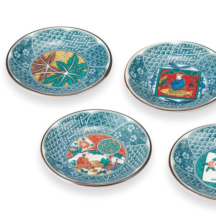 3号皿揃 歴代画 - 和食器の通販なら九谷焼専門店の陶らいふ