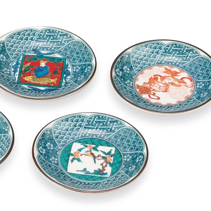 3号皿揃 歴代画 - 和食器の通販なら九谷焼専門店の陶らいふ