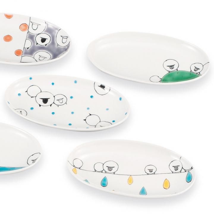 4.5号皿揃 ひつじ絵変わり / 岡田絹代 化粧箱入り - 和食器の通販なら