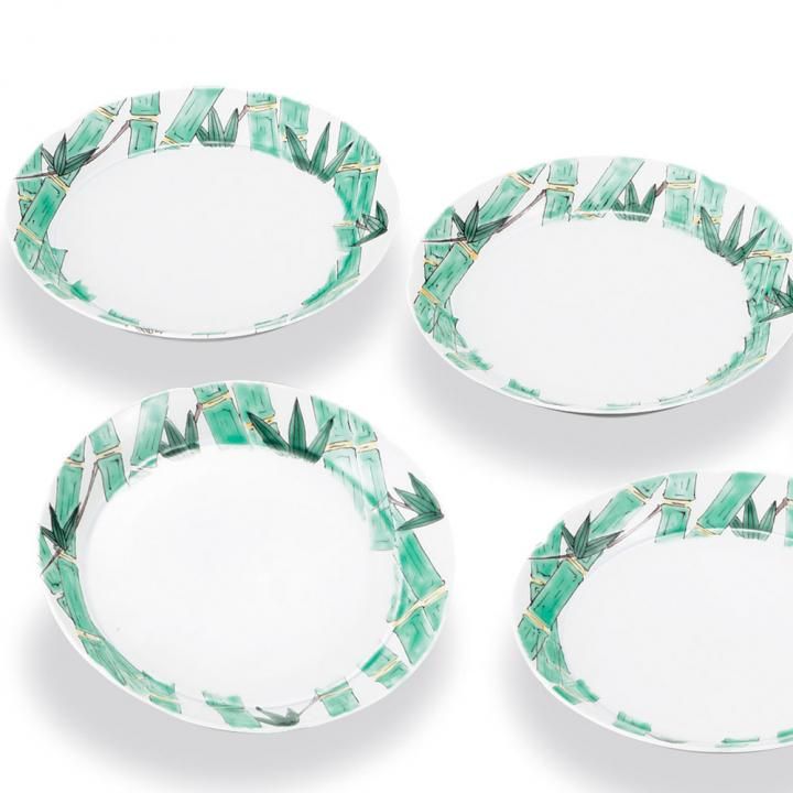 5号皿揃 竹 化粧箱入り - 和食器の通販なら九谷焼専門店の陶らいふ