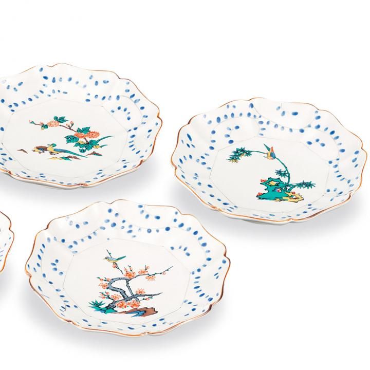 花鳥風月模様の陶磁器大皿 花鳥風月模様の陶磁器大皿