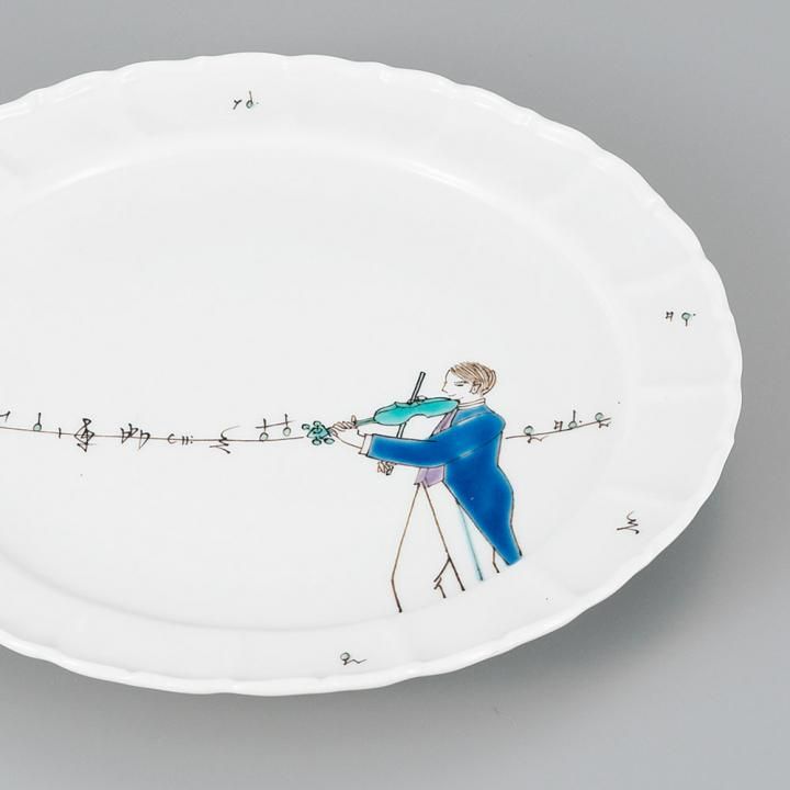 7号皿 バイオリン / 武腰美恵子 化粧箱入り - 和食器の通販なら九谷焼
