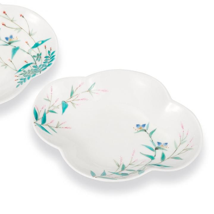 ペア6号皿 野の花 / 大兼政花翠 化粧箱入り - 和食器の通販なら九谷焼