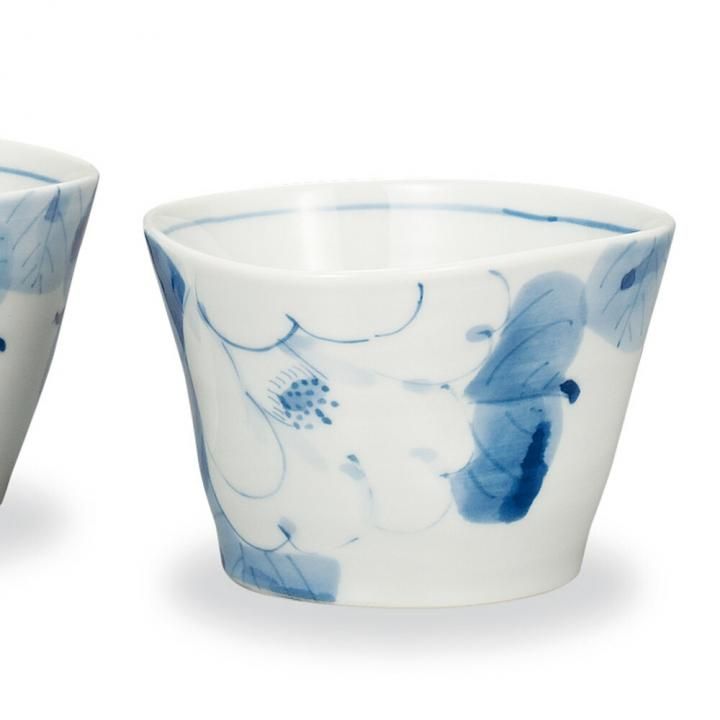 ペア3号鉢 白椿 / 紅椿窯 化粧箱入り - 和食器の通販なら九谷焼専門店