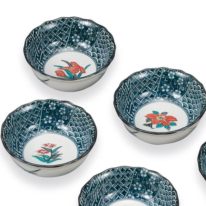 3号小鉢揃 5草花 - 和食器の通販なら九谷焼専門店の陶らいふ