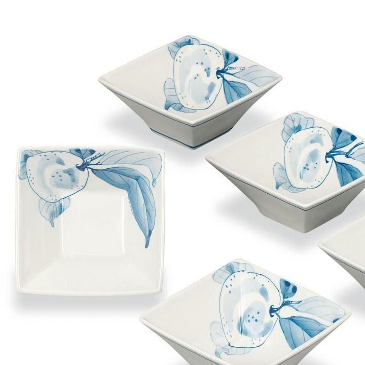 4.7号小鉢揃 柚子 / 紅椿窯 化粧箱入り - 和食器の通販なら九谷焼専門