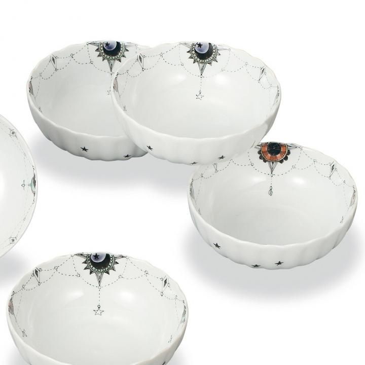 4.5号小鉢揃 月と太陽 / 岡田絹代 化粧箱入り - 和食器の通販なら