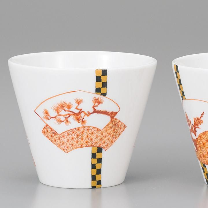 組湯呑 赤絵松竹梅 化粧箱入り - 和食器の通販なら九谷焼専門店の陶らいふ