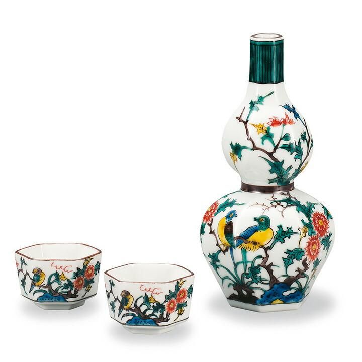 晩酌揃 古九谷風花鳥 化粧箱入り - 和食器の通販なら九谷焼専門店の陶