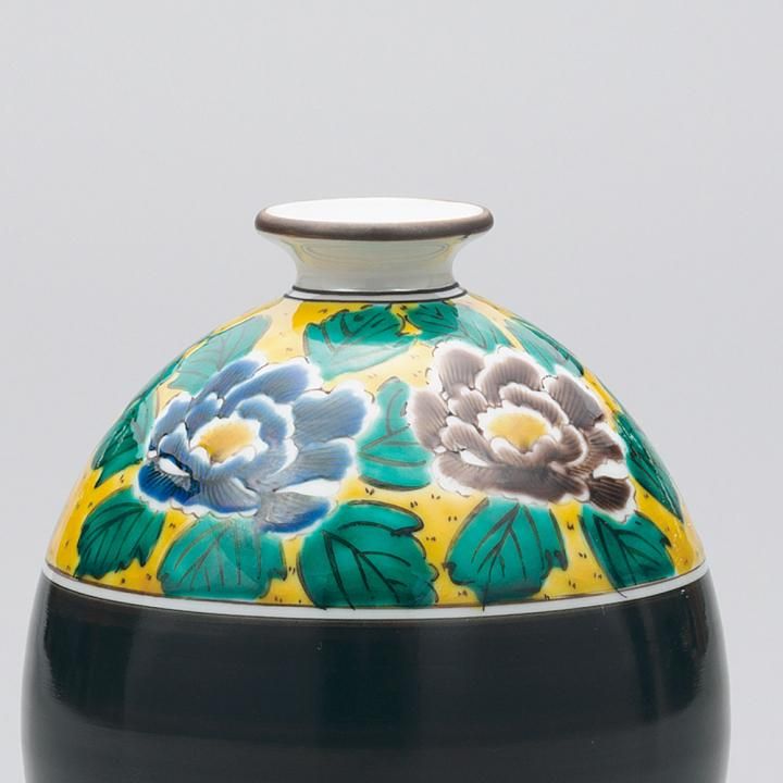 インテリア置物　九谷焼　花瓶　秋草芙蓉　芦湖作 インテリア置物 九谷焼 花瓶 秋草芙蓉 芦湖作 花瓶 おしゃれ 陶器