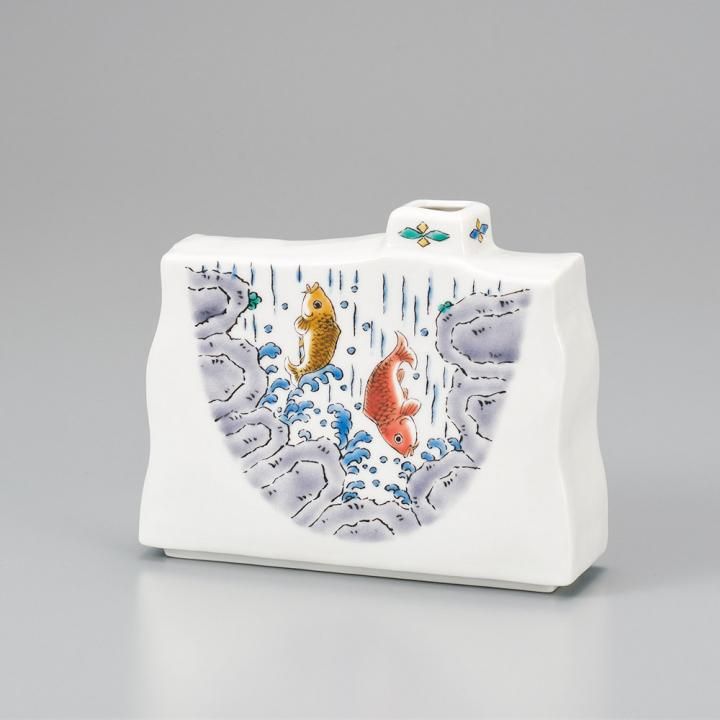 5号一輪生 鯉の滝登り 化粧箱入り - 和食器の通販なら九谷焼専門店の陶