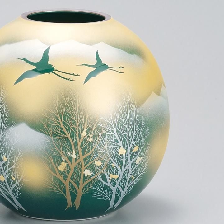 5.5号花瓶 金雲木立連山 化粧箱入り - 和食器の通販なら九谷焼専門店の