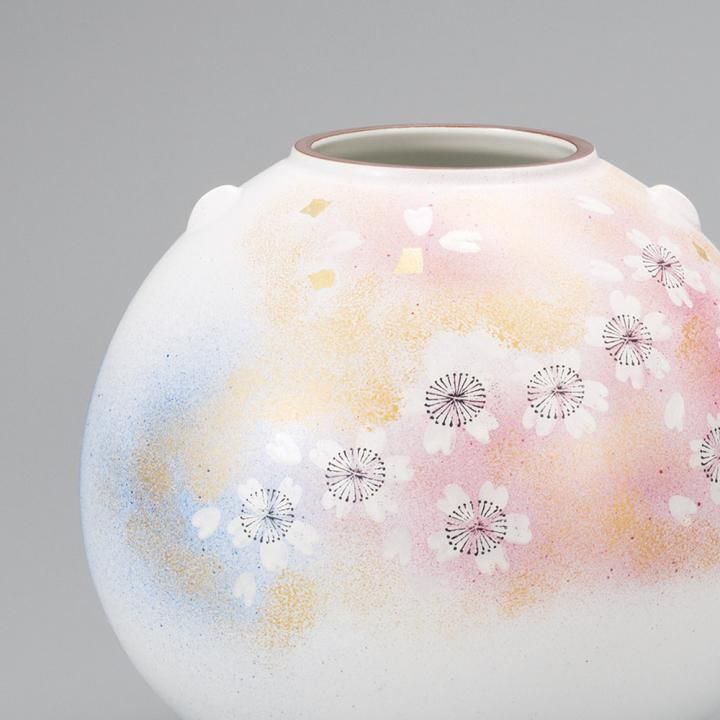 7号花瓶 花の舞 木箱入り - 和食器の通販なら九谷焼専門店の陶らいふ