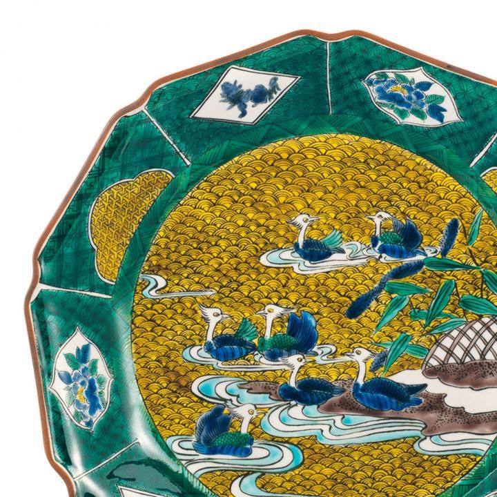 九谷焼 飾皿 木箱入 九谷焼 飾皿 木箱入