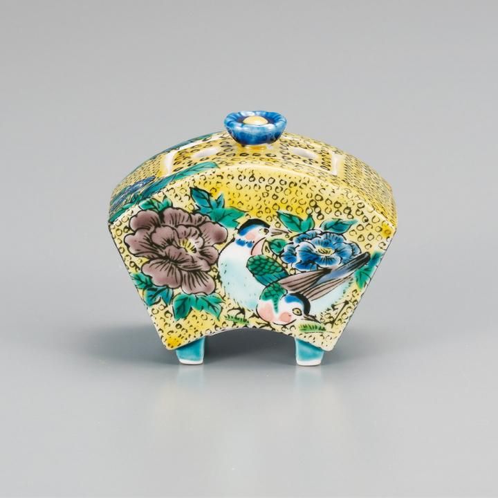 2.5号香炉 吉田屋風花鳥 木箱入り - 和食器の通販なら九谷焼専門店の陶