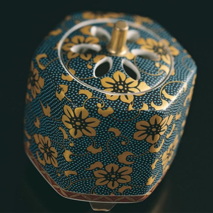 3号香炉 青粒鉄仙 木箱入り - 和食器の通販なら九谷焼専門店の陶らいふ