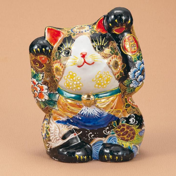 8.8号福招猫 盛吉祥鶴亀 - 和食器の通販なら九谷焼専門店の陶らいふ