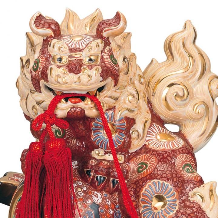 超美品　九谷焼　大型の唐獅子　打出の小槌 7号小槌獅子 盛 - 和食器の通販なら九谷焼専門店の陶らいふ