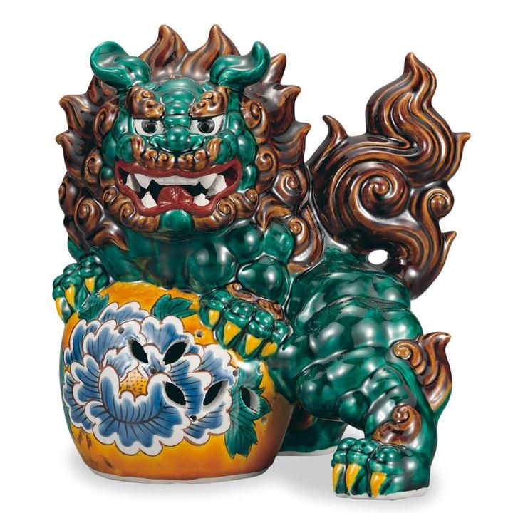 8号立獅子 交趾 - 和食器の通販なら九谷焼専門店の陶らいふ