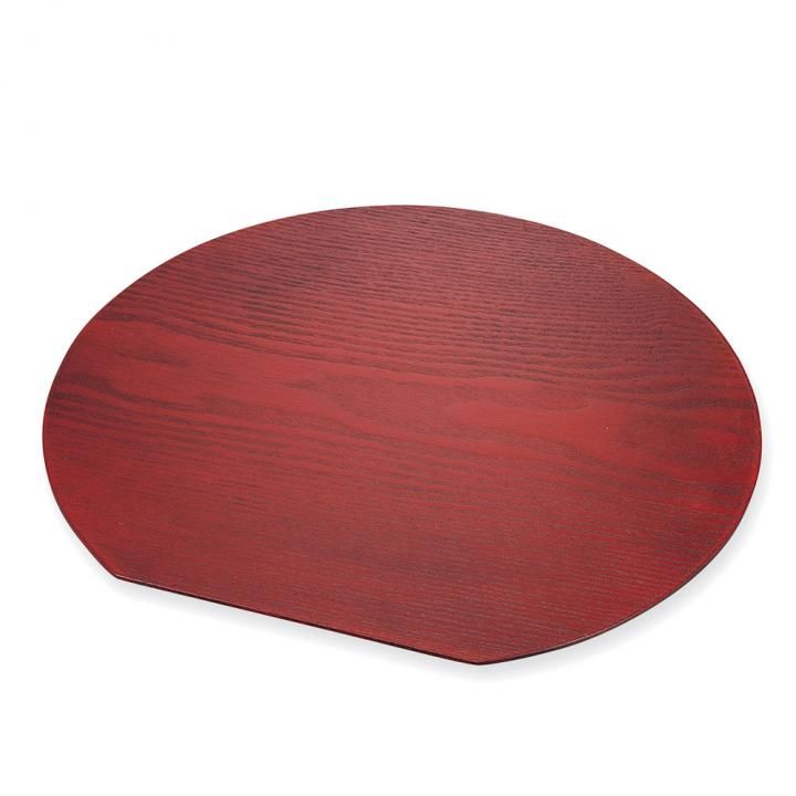 35cm半月膳 朱杢出 / 山中塗 袋入り - 和食器の通販なら九谷焼専門店