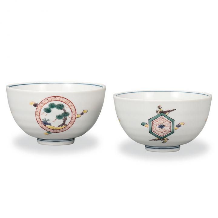 組飯碗 松丸文 / 銀泉窯 化粧箱入り - 和食器の通販なら九谷焼専門店の