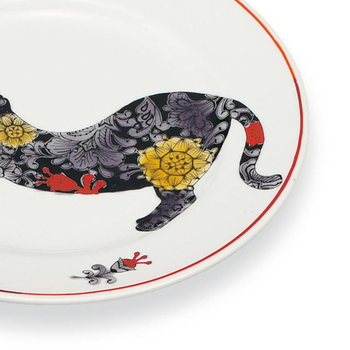 6号皿 ボタニカル青手 猫 / 大志窯 化粧箱入り - 和食器の通販なら