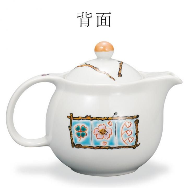 ポット急須 フラワーBOX ライトブルー / 岩田玲子 化粧箱入り - 和食器