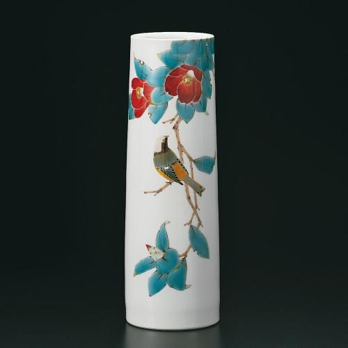 九谷焼き　花瓶　桐箱付き 花瓶 おしゃれ 陶器 九谷焼 吉田屋花鳥 : 和座倶楽部 - 通販 - Yahoo